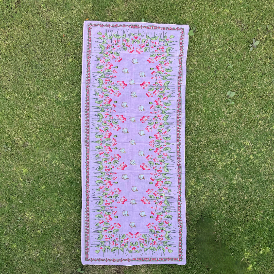Floral Printed Gulabi Cotton Gamcha/Uparna