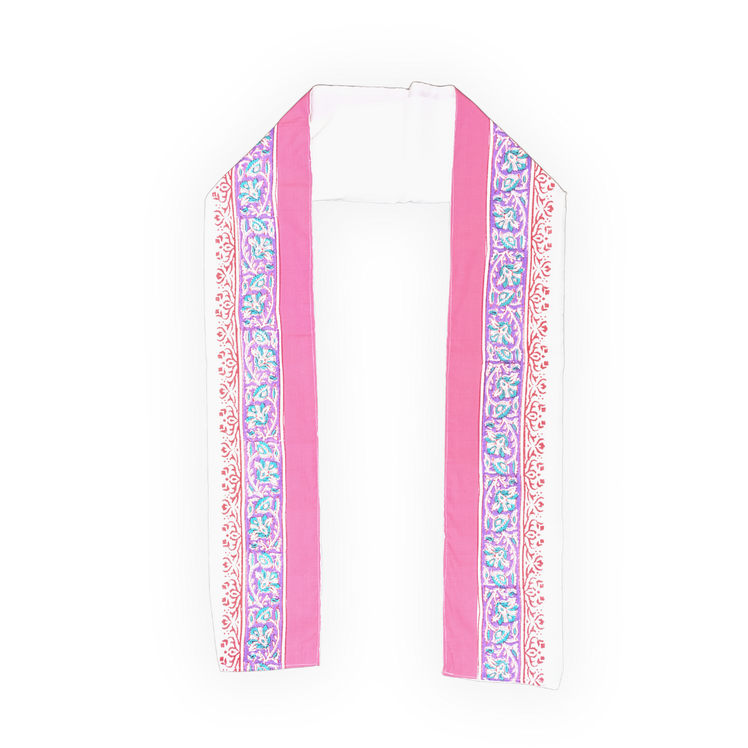 White Cotton Uparna - Pink Embroiderry