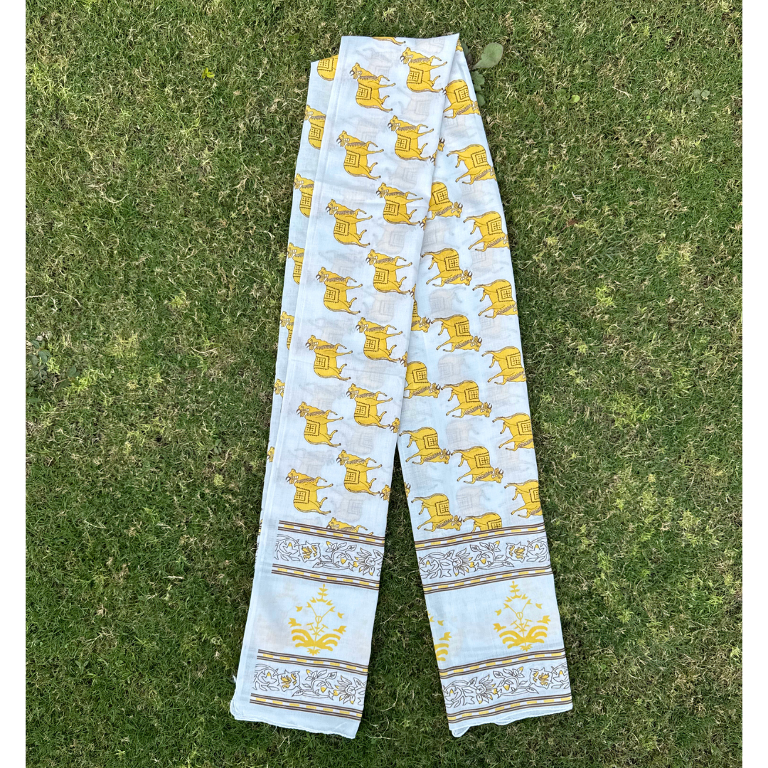 Cotton Gamcha with Traditional Cow Print