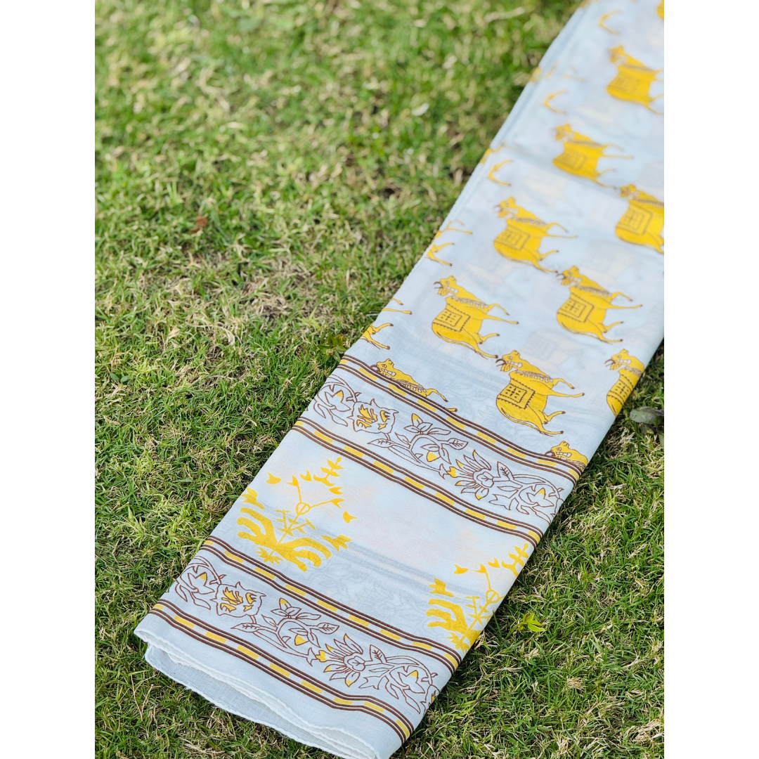 Cotton Gamcha with Traditional Cow Print