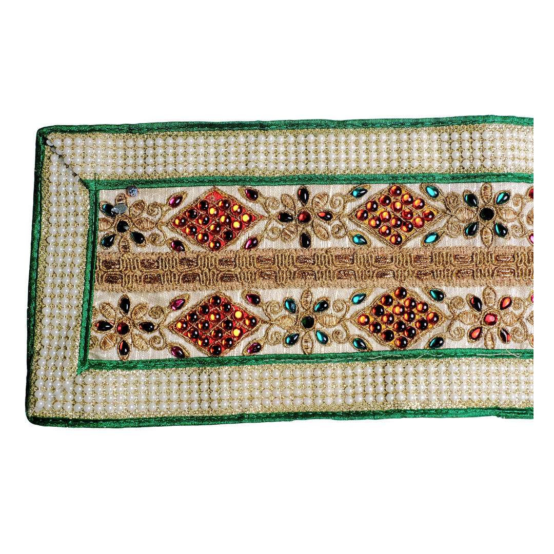 Beautiful Embroidered Uparna with Colorful Stones