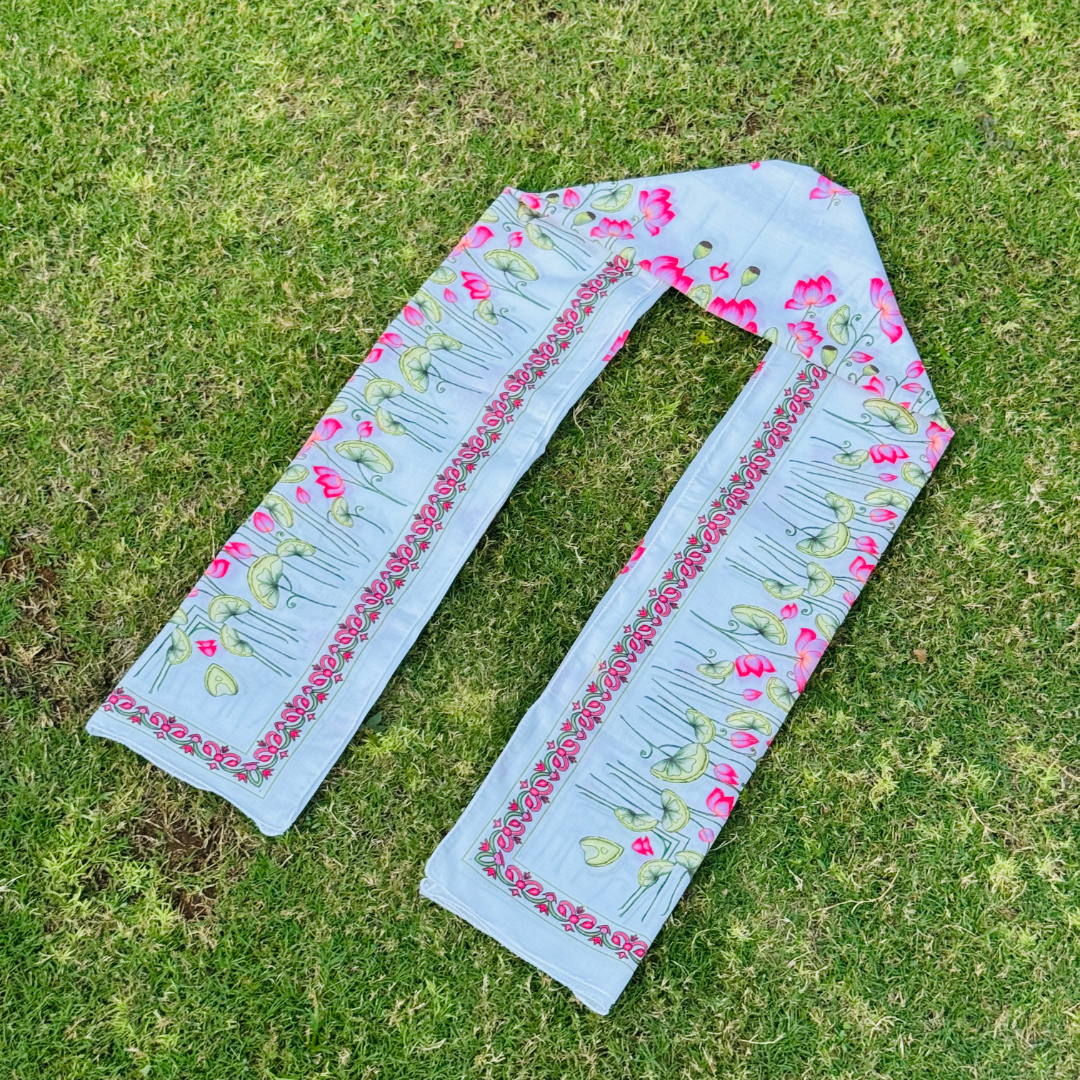 Cotton Gamcha / Uparna with Lotus Embroidery