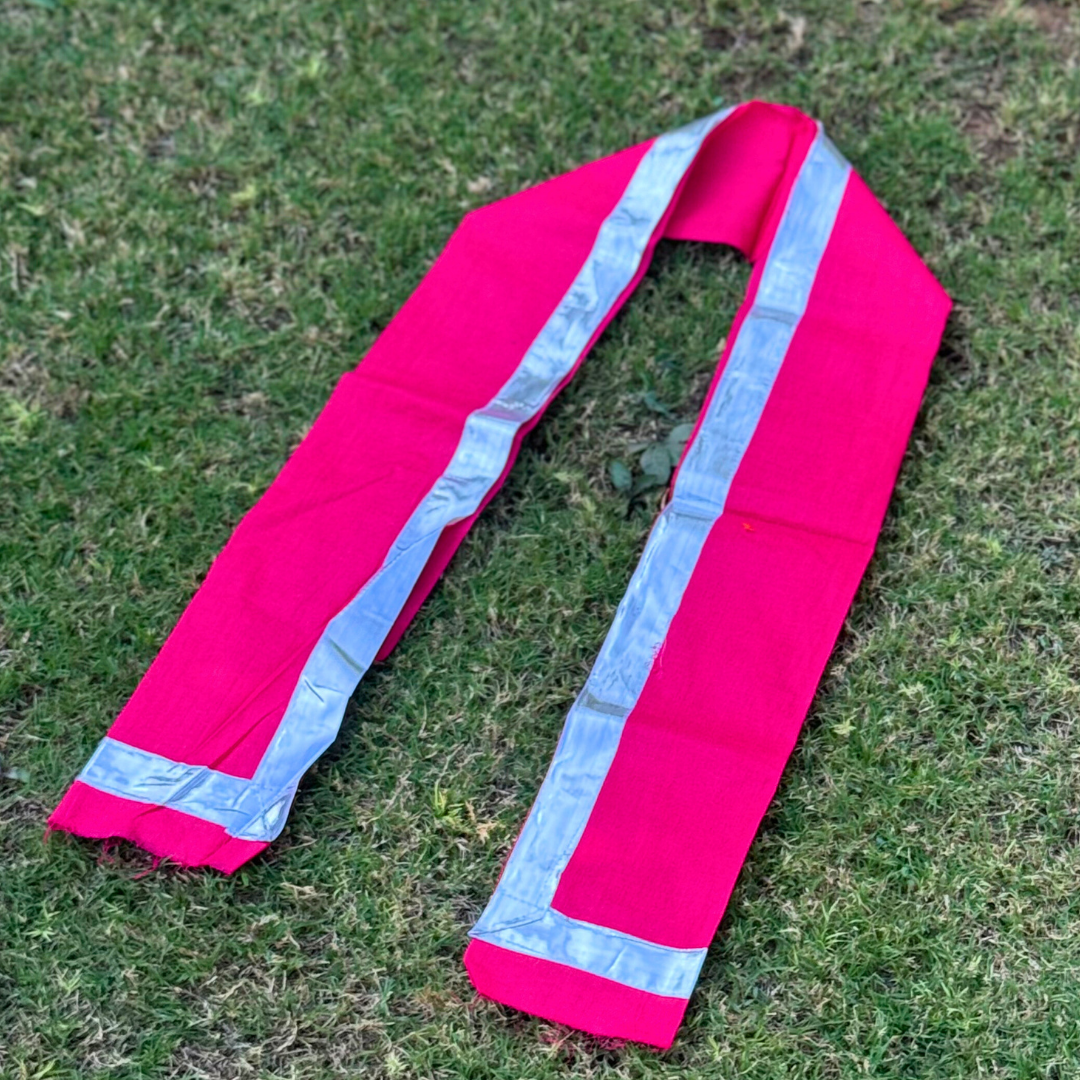 Pink and Silver Regular Synthetic Cotton Uparna