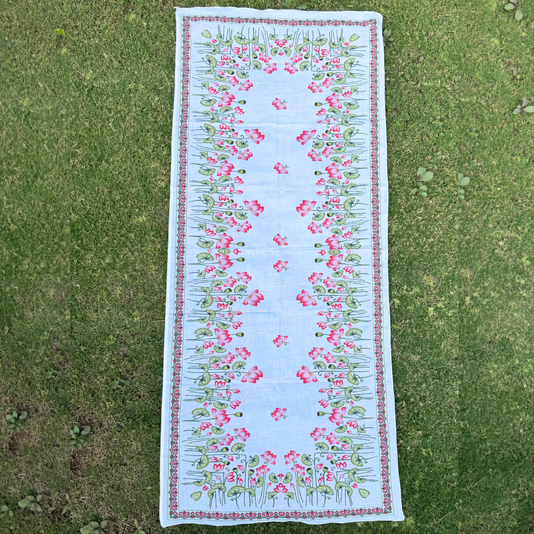 Cotton Gamcha / Uparna with Lotus Embroidery