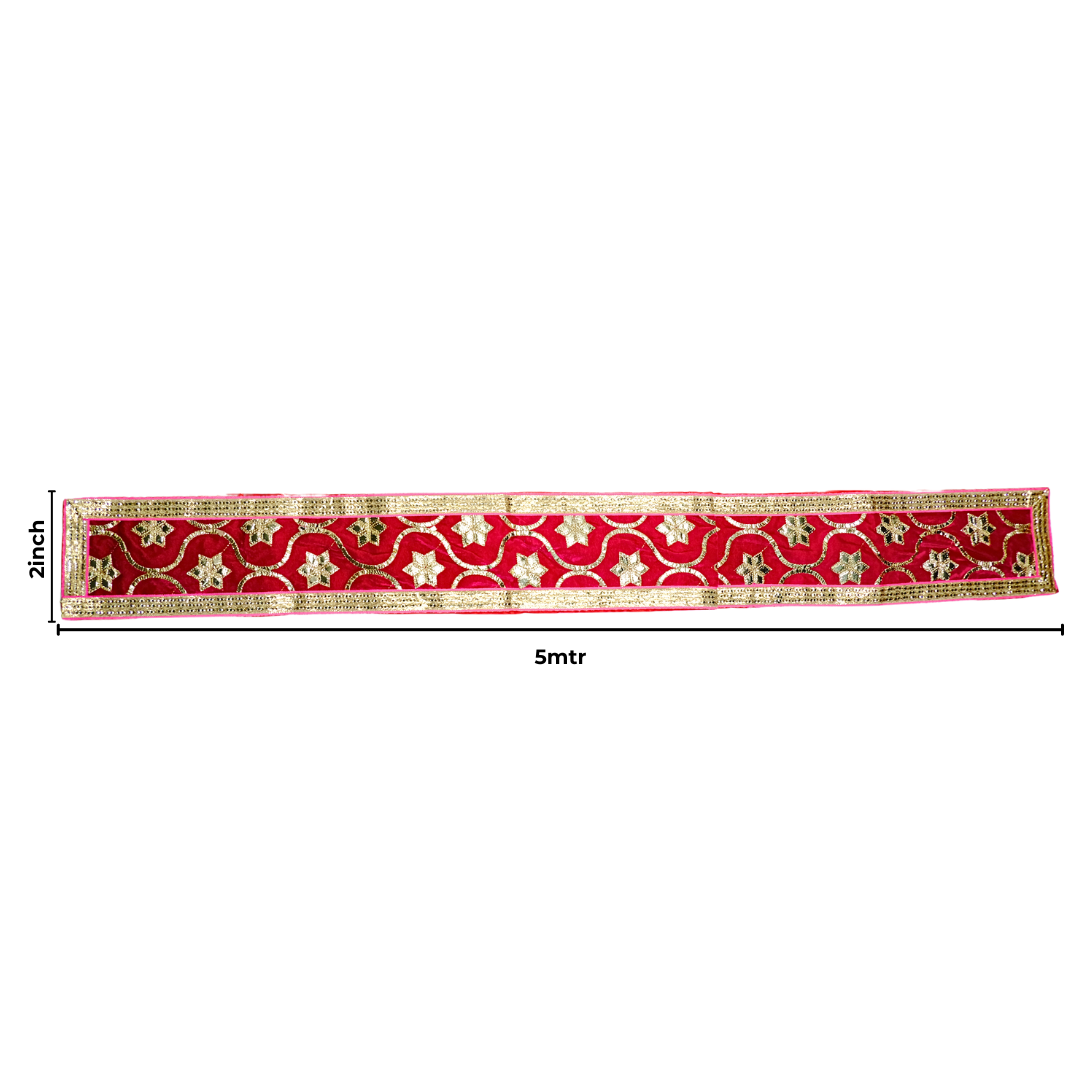 Makhmali Red Uprana with Gold Embellishments