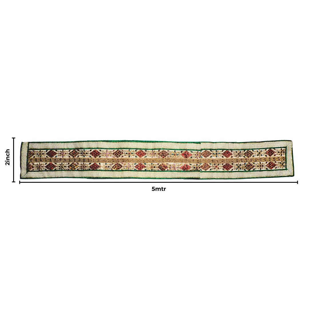 Beautiful Embroidered Uparna with Colorful Stones