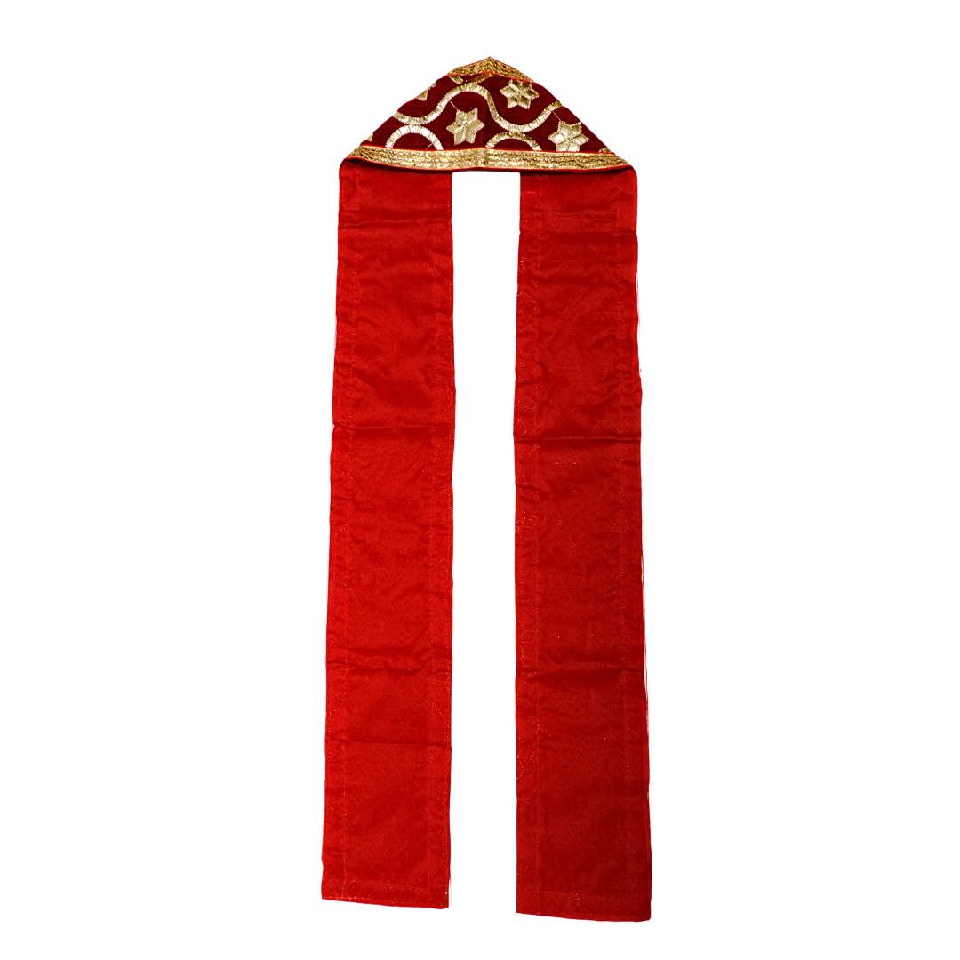 Velvet Maroon Uprana with Gold Embellishments