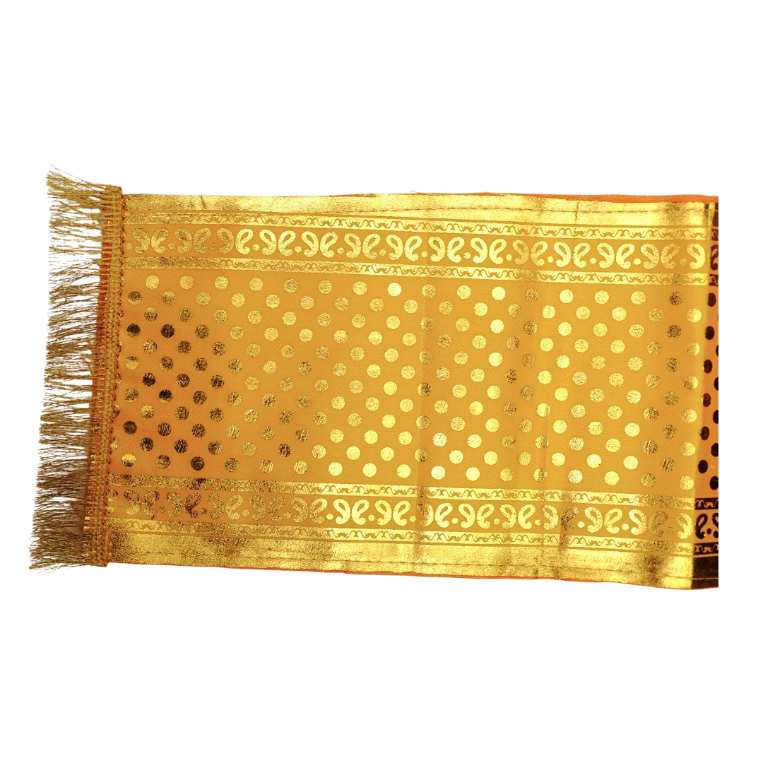 Golden Uparna with Traditional Pattern – Perfect for all Types of Ceremonies