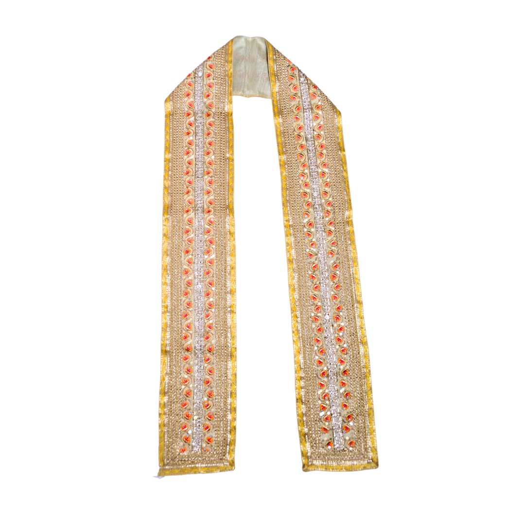 Elegant Floral Uparna with Vibrant Beadwork