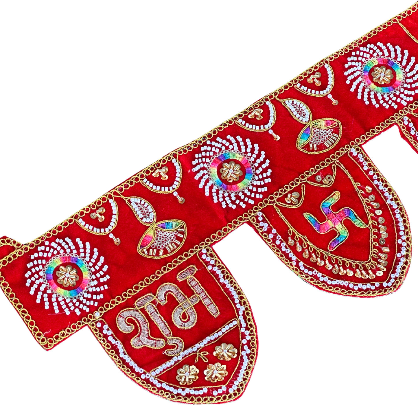 Traditional Red "Shubh Deepavali" Decorative Toran for Door