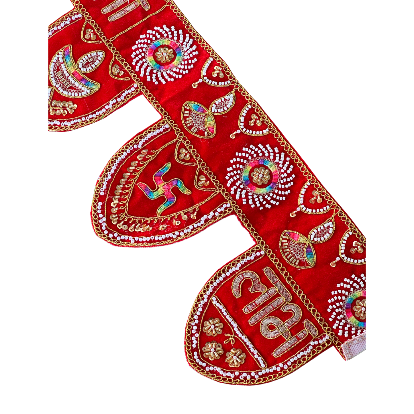 Traditional Red "Shubh Deepavali" Decorative Toran for Door