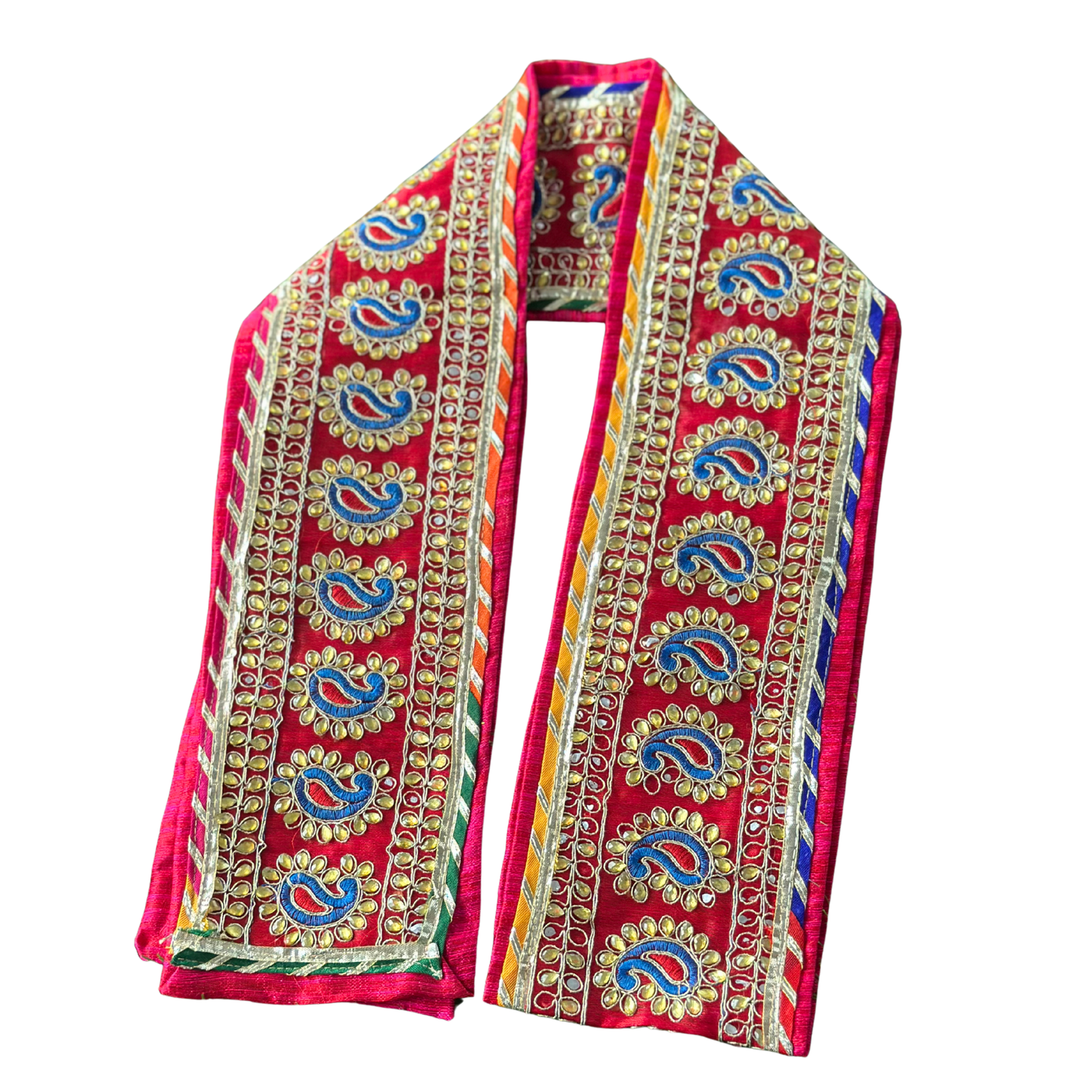 Maroon Uparna with Paisley & Mirror Work