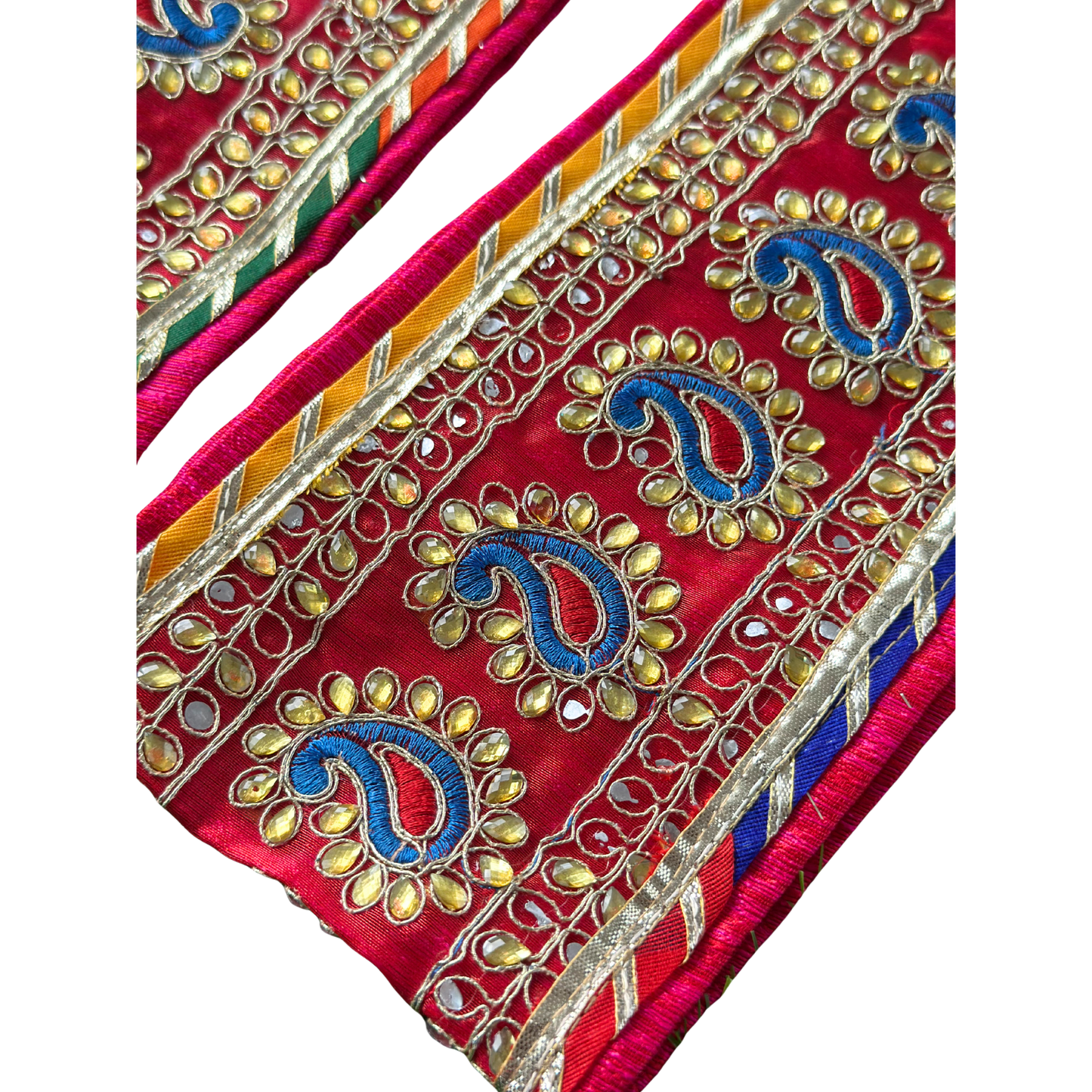 Maroon Uparna with Paisley & Mirror Work