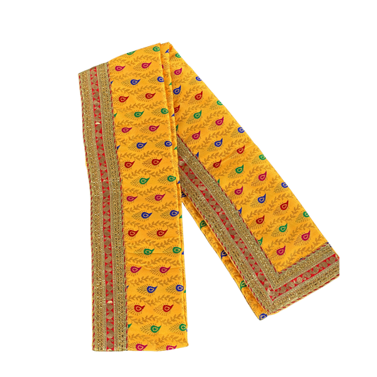 Haldi Yellow Uparna with Multicolored Paisley Booti Work