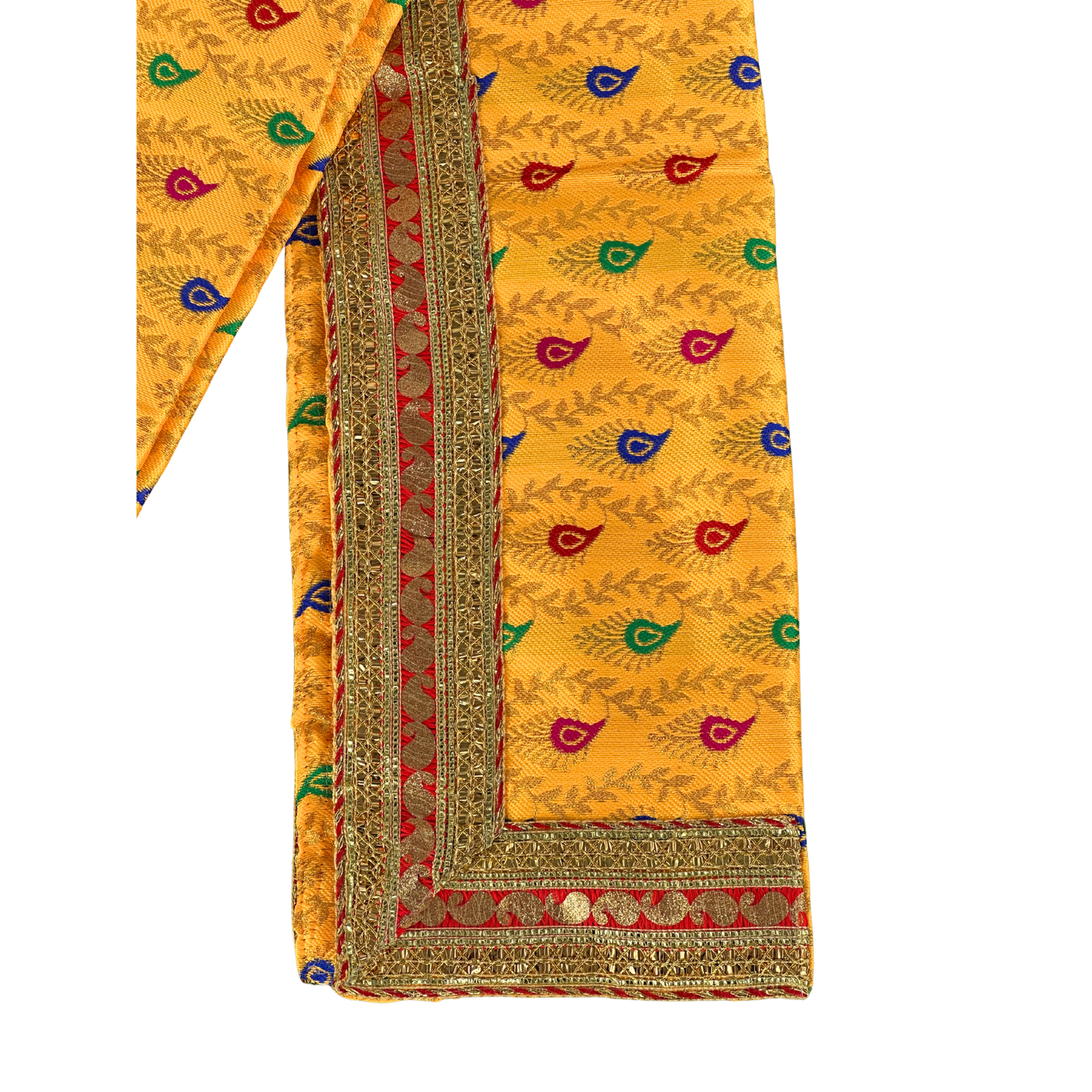 Haldi Yellow Uparna with Multicolored Paisley Booti Work