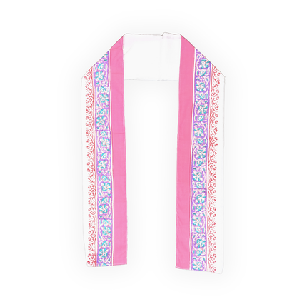 White Cotton Uparna - Pink Embroiderry