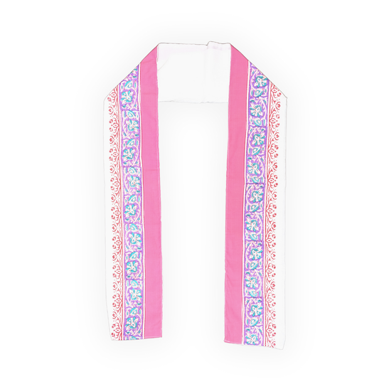 White Cotton Uparna - Pink Embroiderry