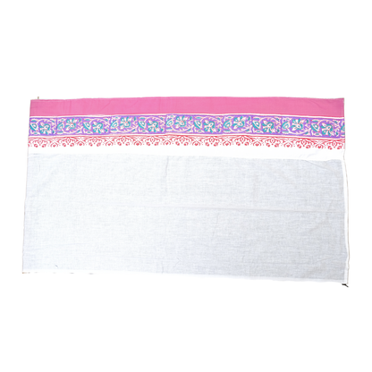 White Cotton Uparna - Pink Embroiderry