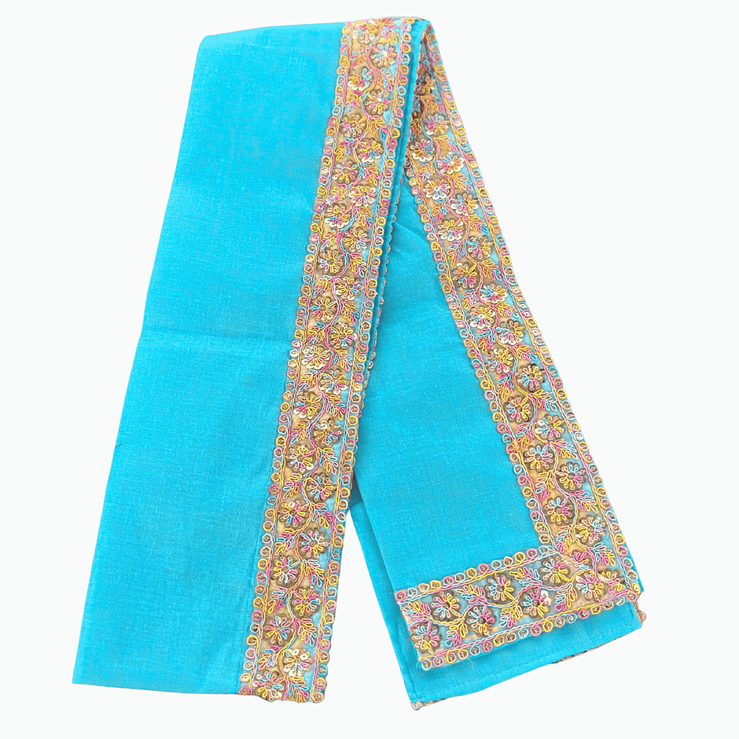 Elegant Red Uparna with Gold Embroidery