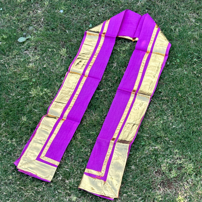 Red and Golden Synthetic Cotton Uparna