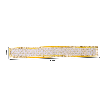 Traditional White & Yellow Uparna with Golden Zari Work