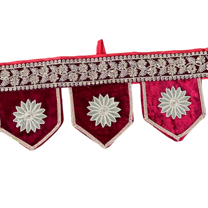 Velvet Floral Embroidered Door Toran