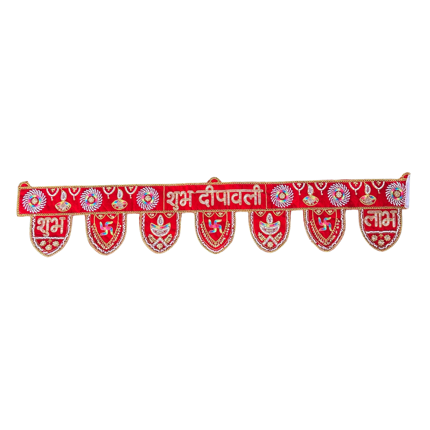 Traditional Red "Shubh Deepavali" Decorative Toran for Door