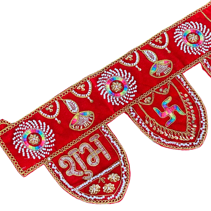 Traditional Red "Shubh Deepavali" Decorative Toran for Door