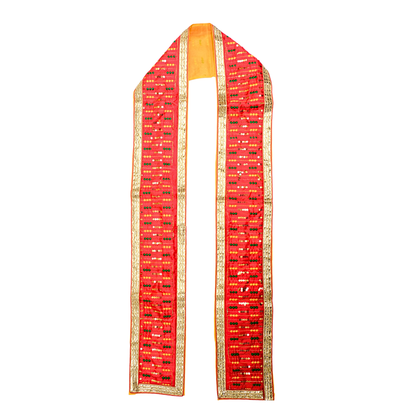 Traditional Rajasthani Uparna with Golden & Floral Embroidery