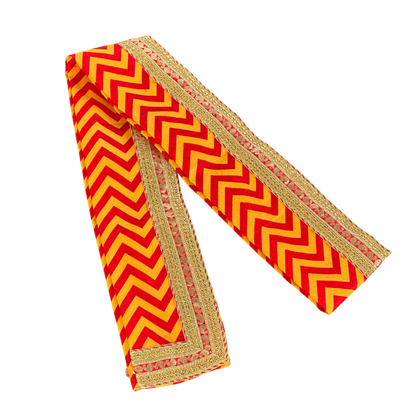 Vibrant Bandhani-Inspired Lahariya Print Uparna with Zari Border