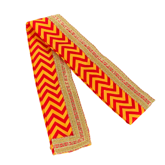 Vibrant Bandhani-Inspired Lahariya Print Uparna with Zari Border