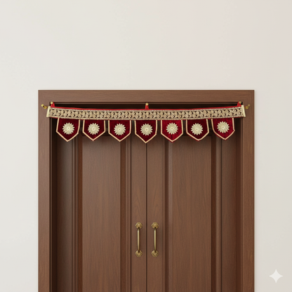 Velvet Floral Embroidered Door Toran