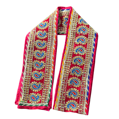 Maroon Uparna with Paisley & Mirror Work