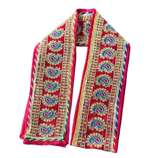 Maroon Uparna with Paisley & Mirror Work