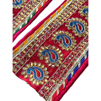 Maroon Uparna with Paisley & Mirror Work