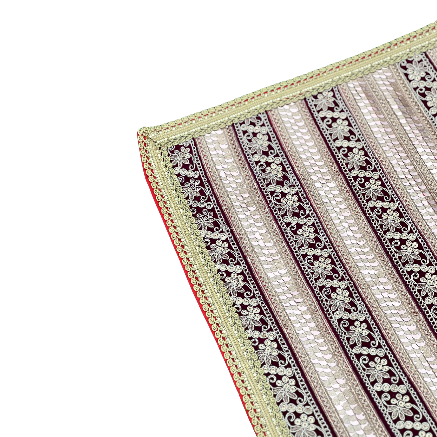 Embroidered Maroon and Gold Aasan/Mat