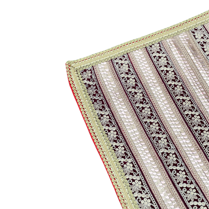 Embroidered Maroon and Gold Aasan/Mat