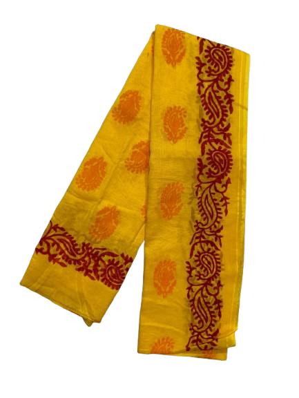 Green & Red Paisley (Kalka) Motif Gamcha